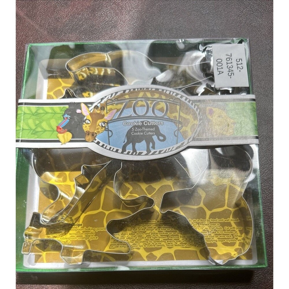 Zoo Animal Cookie Cutter Set New B1074 Elephant Giraffe Lion Zebra Monkey